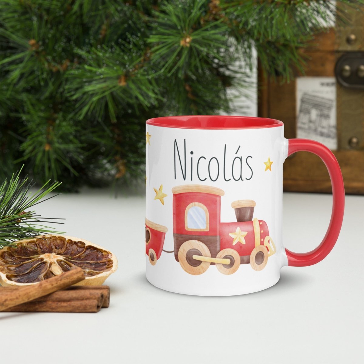 Taza Navideña Personalizada Tren Navidad Nanetes - Nanetes